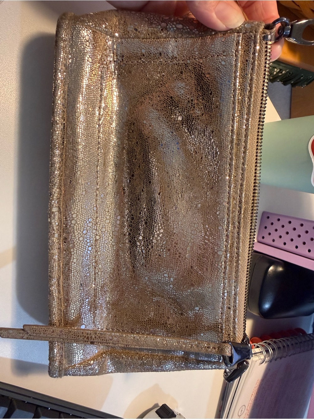 Hobo Metallic Gold Women's Wristlet Clutch